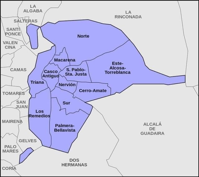 Mapa dzielnicy Sewilla